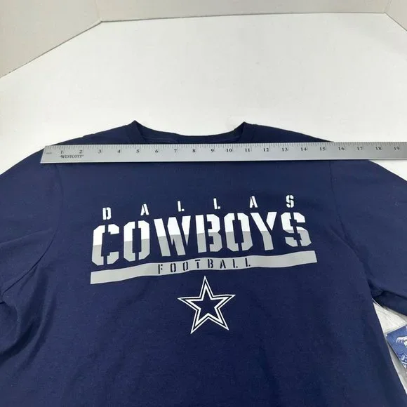 Dallas Cowboys Youth Large 16-18 Tee Shirt Short Sleeve Blue New With Tags - Picture 9 of 13